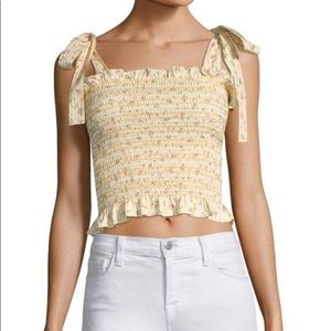 Petersyn Diedra Tie-Shoulder Top in Buttermilk